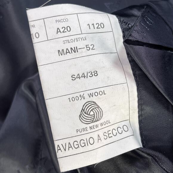 Naldini Blazer Mens 44 Navy Pinstripe Made in Italy Super 150s Wool 3 Button - Picture 14 of 15